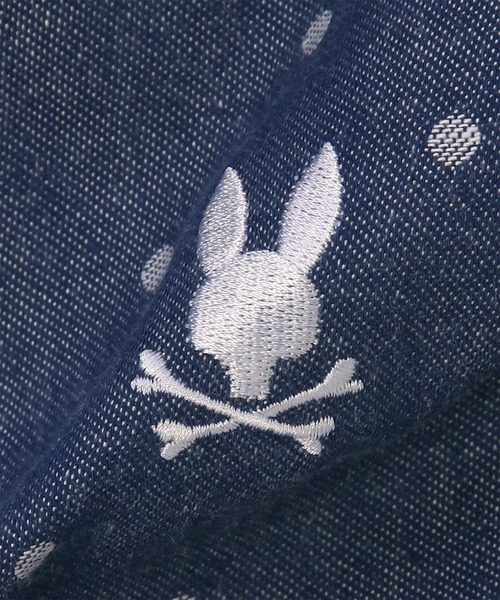 Psycho Bunny（サイコバニー）の「[WOMEN]ドットフレンチスリーブシャツワンピース（シャツワンピース・レディース・ネイビー/ブラック・FREE）」の6枚目の写真