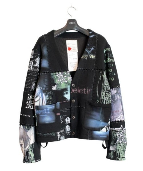 SEVESKIG(セヴシグ)の「seveskig/セブシグ/Fragment Cardigan ver, Serial Experiments Lain(カーディガン/ボレロ・メンズ・ブラック・L/M)」の1枚目の写真