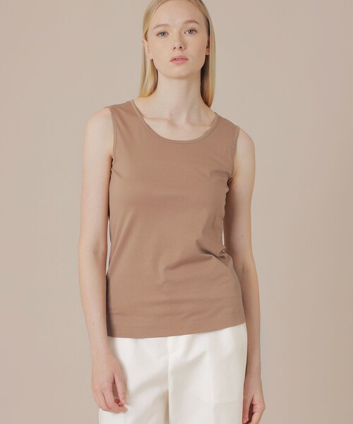 MACKINTOSH LONDON(マッキントッシュ ロンドン)の「【eclat5月号掲載】【SUPER FINE LAB.】パウダーシュガーコットンタンクトップ(Tシャツ/カットソー・レディース・ブラック/ホワイト/ベージュ・38)」の3枚目の写真