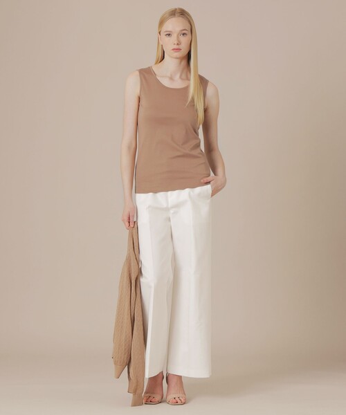 MACKINTOSH LONDON(マッキントッシュ ロンドン)の「【eclat5月号掲載】【SUPER FINE LAB.】パウダーシュガーコットンタンクトップ(Tシャツ/カットソー・レディース・ブラック/ホワイト/ベージュ・38)」の4枚目の写真