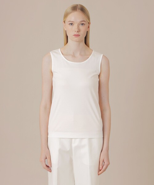 MACKINTOSH LONDON(マッキントッシュ ロンドン)の「【eclat5月号掲載】【SUPER FINE LAB.】パウダーシュガーコットンタンクトップ(Tシャツ/カットソー・レディース・ブラック/ホワイト/ベージュ・38)」の5枚目の写真