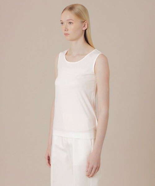 MACKINTOSH LONDON(マッキントッシュ ロンドン)の「【eclat5月号掲載】【SUPER FINE LAB.】パウダーシュガーコットンタンクトップ(Tシャツ/カットソー・レディース・ブラック/ホワイト/ベージュ・38)」の6枚目の写真