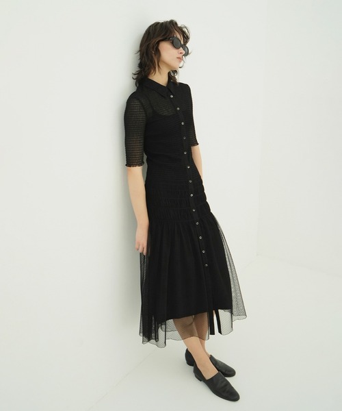 GATHERED MESH SHIRTS ONEPIECE（ワンピース）｜CLANE（クラネ）の
