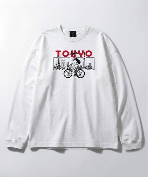 Leyline(レイライン)の「【Leyline】stroll-smith-tokyo-ロンT(Tシャツ/カットソー・メンズ・ホワイト/ブラック・M/L/XL)」の5枚目の写真
