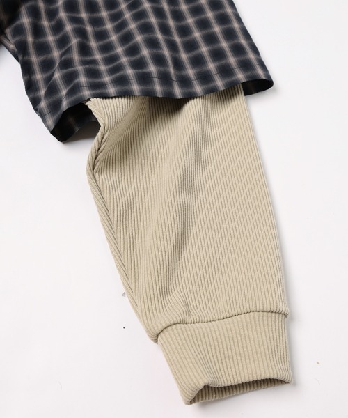 amok（アモク）の「DOCKING LONG TEE（Tシャツ/カットソー・メンズ・ブルー/ベージュ・L/M/S）」の7枚目の写真