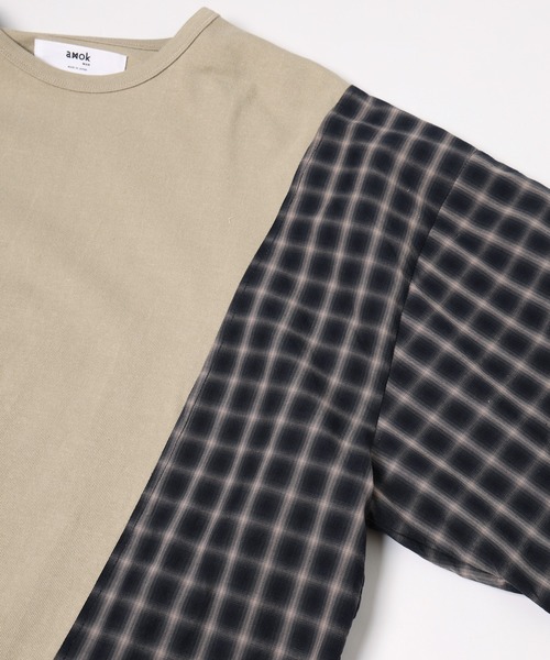 amok（アモク）の「DOCKING LONG TEE（Tシャツ/カットソー・メンズ・ブルー/ベージュ・L/M/S）」の8枚目の写真