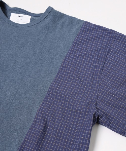 amok（アモク）の「DOCKING LONG TEE（Tシャツ/カットソー・メンズ・ブルー/ベージュ・L/M/S）」の4枚目の写真