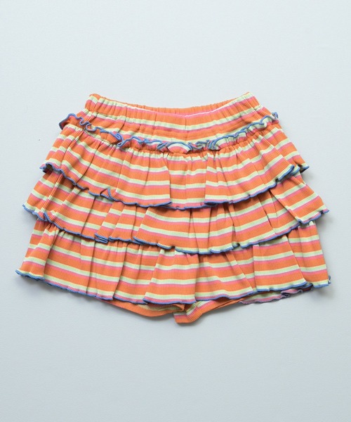MARKEY'S(マーキーズ)の「先染めボーダーフリルキュロットパンツ(その他パンツ・キッズ・オフホワイト/オレンジ/ライトブルー・110/100/95/90/80/120/130)」の8枚目の写真