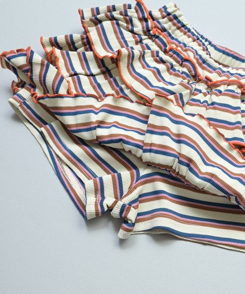 MARKEY'S(マーキーズ)の「先染めボーダーフリルキュロットパンツ(その他パンツ・キッズ・オフホワイト/オレンジ/ライトブルー・110/100/95/90/80/120/130)」の13枚目の写真