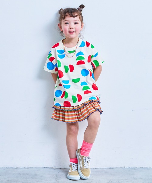 MARKEY'S(マーキーズ)の「先染めボーダーフリルキュロットパンツ(その他パンツ・キッズ・オフホワイト/オレンジ/ライトブルー・110/100/95/90/80/120/130)」の9枚目の写真