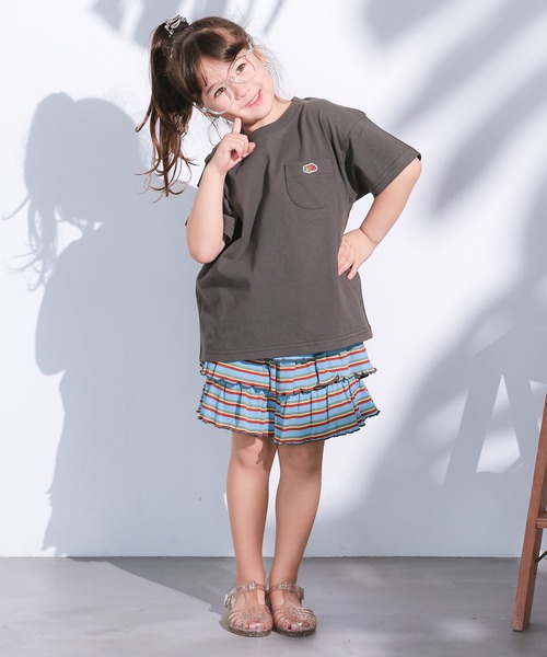 MARKEY'S(マーキーズ)の「先染めボーダーフリルキュロットパンツ(その他パンツ・キッズ・オフホワイト/オレンジ/ライトブルー・110/100/95/90/80/120/130)」の12枚目の写真