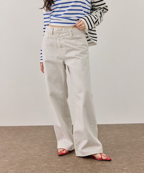 NEEDBY heritage(ニードバイヘリテージ)の「【NEEDBY for ADAM ET ROPE】別注 GINNY(デニムパンツ・レディース・ブルー/オフホワイト・25/24/23/26)」の1枚目の写真