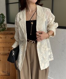 Thevon | 花柄シアーテーラードジャケット(テーラードジャケット)