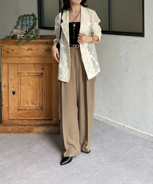 Thevon（ゼボン）の「花柄シアーテーラードジャケット（テーラードジャケット・レディース・アイボリー/ブラック・FREE）」の18枚目の写真