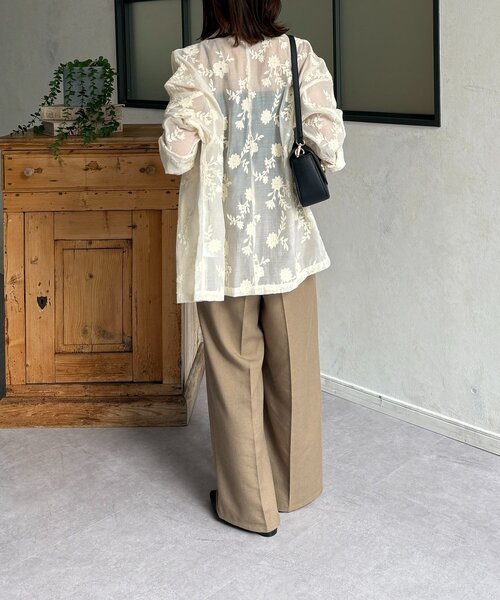 Thevon（ゼボン）の「花柄シアーテーラードジャケット（テーラードジャケット・レディース・アイボリー/ブラック・FREE）」の20枚目の写真