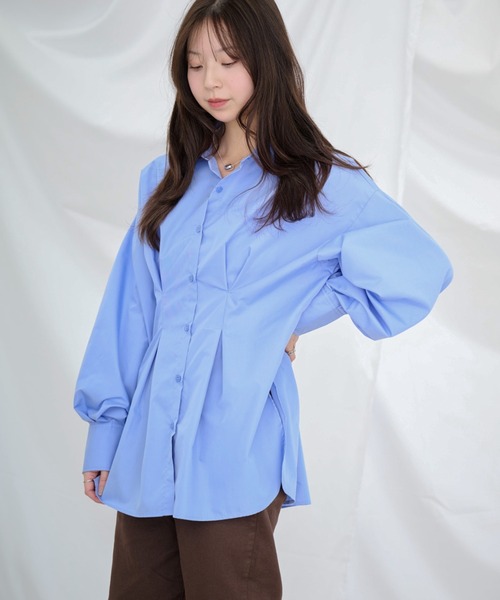 Dita Muaj.(ディータムアージュ)の「ルーズフィットタックシャツ(シャツ/ブラウス・レディース・ブルー・FREE)」の3枚目の写真