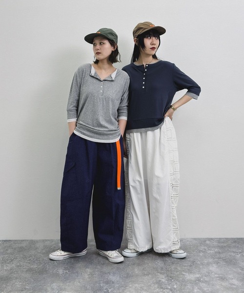 niko and...（ニコアンド）の「[MODE NORM CORE] ナイロンオックスサイドレースパンツ（その他パンツ・レディース・ホワイト/ボルドー/ブラック・MEDIUM/LARGE）」の4枚目の写真