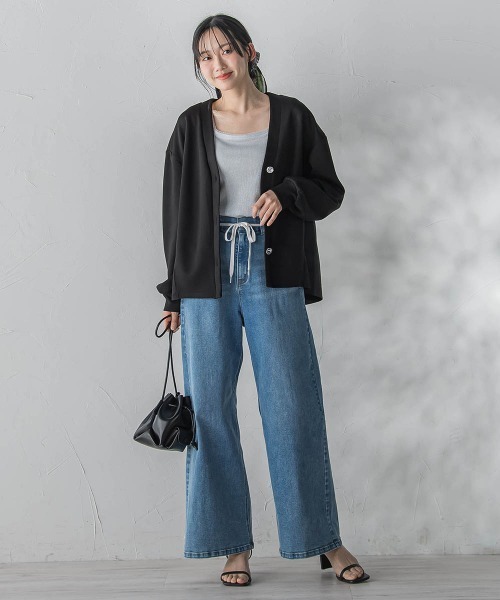 Droite lautreamont（ドロワットロートレアモン）の「リブスクエアタンクトップ（タンクトップ・レディース・オフホワイト/ブラック系その他/ブラック/アイボリー・M）」の11枚目の写真