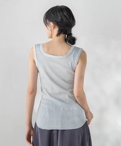 Droite lautreamont（ドロワットロートレアモン）の「リブスクエアタンクトップ（タンクトップ・レディース・オフホワイト/ブラック系その他/ブラック/アイボリー・M）」の7枚目の写真