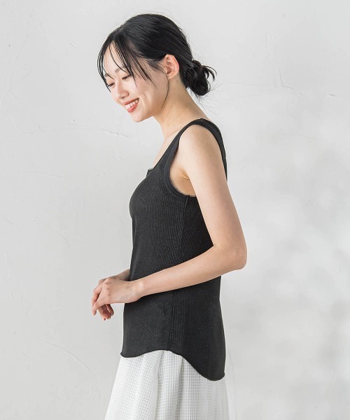 Droite lautreamont（ドロワットロートレアモン）の「リブスクエアタンクトップ（タンクトップ・レディース・オフホワイト/ブラック系その他/ブラック/アイボリー・M）」の19枚目の写真