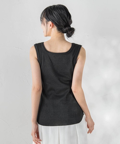 Droite lautreamont（ドロワットロートレアモン）の「リブスクエアタンクトップ（タンクトップ・レディース・オフホワイト/ブラック系その他/ブラック/アイボリー・M）」の20枚目の写真