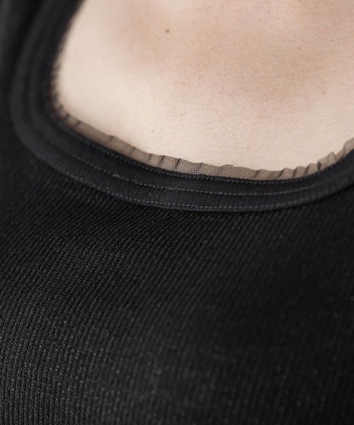 Droite lautreamont（ドロワットロートレアモン）の「リブスクエアタンクトップ（タンクトップ・レディース・オフホワイト/ブラック系その他/ブラック/アイボリー・M）」の21枚目の写真