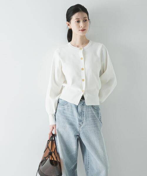 URBAN RESEARCH（アーバンリサーチ）の「コクーンスリーブカーディガン（カーディガン/ボレロ・レディース・ネイビー/オフホワイト・FREE）」の5枚目の写真