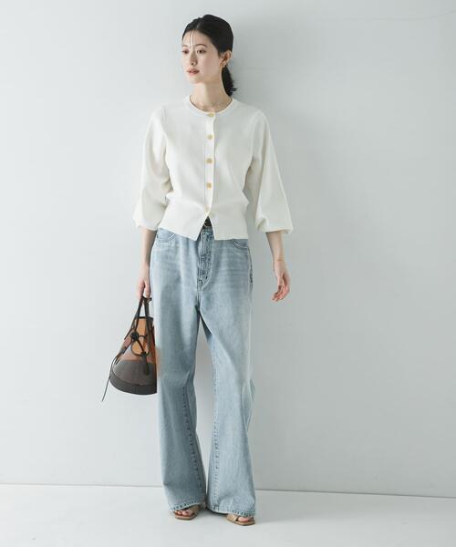 URBAN RESEARCH（アーバンリサーチ）の「コクーンスリーブカーディガン（カーディガン/ボレロ・レディース・ネイビー/オフホワイト・FREE）」の9枚目の写真