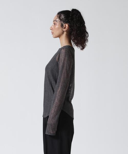 DROIT BELLO(ドロイトベロ)の「DROIT BELLO(ドロイトベロ)チュールTOPS(Tシャツ/カットソー・レディース・ホワイト/チャコールグレー・F)」の10枚目の写真