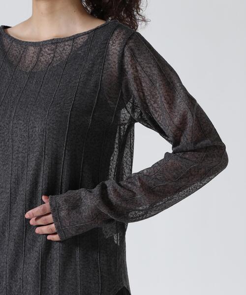 DROIT BELLO(ドロイトベロ)の「DROIT BELLO(ドロイトベロ)チュールTOPS(Tシャツ/カットソー・レディース・ホワイト/チャコールグレー・F)」の7枚目の写真