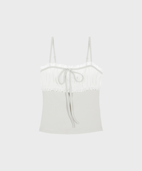 ALKI ALKA（アルキアルカ）の「Chiffon Ribbon Sleeveless (Light Gray)（Tシャツ/カットソー・レディース・ライトグレー・FREE）」の5枚目の写真