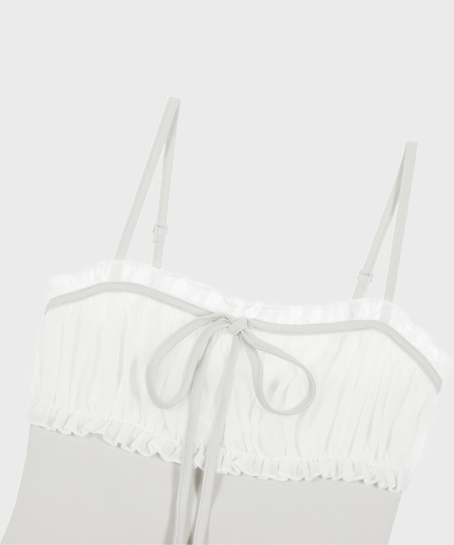ALKI ALKA（アルキアルカ）の「Chiffon Ribbon Sleeveless (Light Gray)（Tシャツ/カットソー・レディース・ライトグレー・FREE）」の7枚目の写真