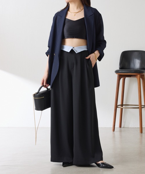 COLLAGE GALLARDAGALANTE(コラージュガリャルダガランテ)の「Nuel/ 2WAYハイウエストパンツ(スラックス・レディース・ブラック/モカ・FREE)」の6枚目の写真