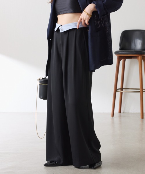 COLLAGE GALLARDAGALANTE(コラージュガリャルダガランテ)の「Nuel/ 2WAYハイウエストパンツ(スラックス・レディース・ブラック/モカ・FREE)」の8枚目の写真