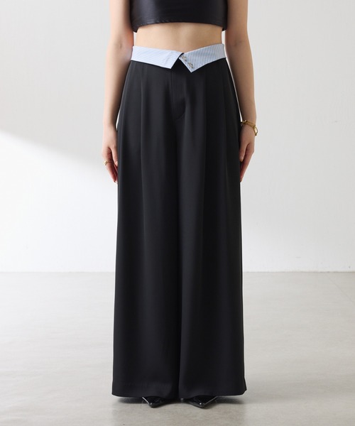 COLLAGE GALLARDAGALANTE(コラージュガリャルダガランテ)の「Nuel/ 2WAYハイウエストパンツ(スラックス・レディース・ブラック/モカ・FREE)」の10枚目の写真