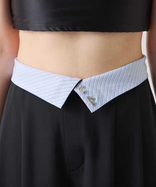 COLLAGE GALLARDAGALANTE(コラージュガリャルダガランテ)の「Nuel/ 2WAYハイウエストパンツ(スラックス・レディース・ブラック/モカ・FREE)」の15枚目の写真