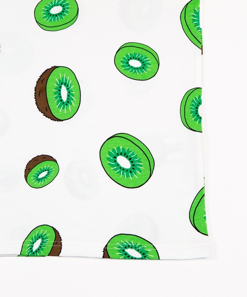 PUNYUS（プニュズ）の「【新サイズ】フード総柄Ｔシャツ（KIWI・TOMATO）（Tシャツ/カットソー・レディース・レッド/グリーン・5/4/3/2/1）」の4枚目の写真