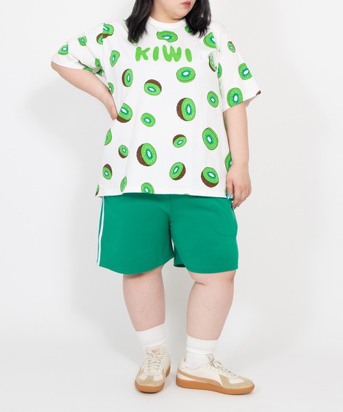 PUNYUS（プニュズ）の「【新サイズ】フード総柄Ｔシャツ（KIWI・TOMATO）（Tシャツ/カットソー・レディース・レッド/グリーン・5/4/3/2/1）」の16枚目の写真
