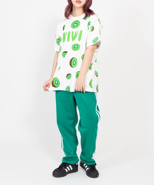 PUNYUS（プニュズ）の「【新サイズ】フード総柄Ｔシャツ（KIWI・TOMATO）（Tシャツ/カットソー・レディース・レッド/グリーン・5/4/3/2/1）」の10枚目の写真