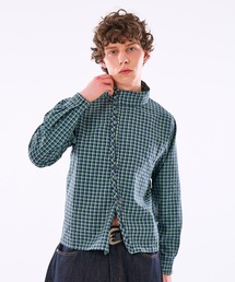 WISH FOR EVER | 【 3color / 3size 】ASYMMETRICAL STAND NECK BUTTON SEERSOCCER SHIRT / アシンメトリースタンドネックシアサッカーシャツ(シャツ/ブラウス)