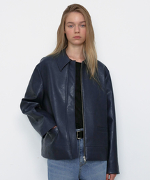 MUARMUS（ムアルムス）の「Midnight Leather Jacket [Dark Navy]（ライダースジャケット）」