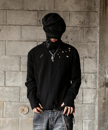 ROARINGRAD（ロアリングラド）の「スラブデストロイドロングスリーブブラック（Tシャツ/カットソー）」