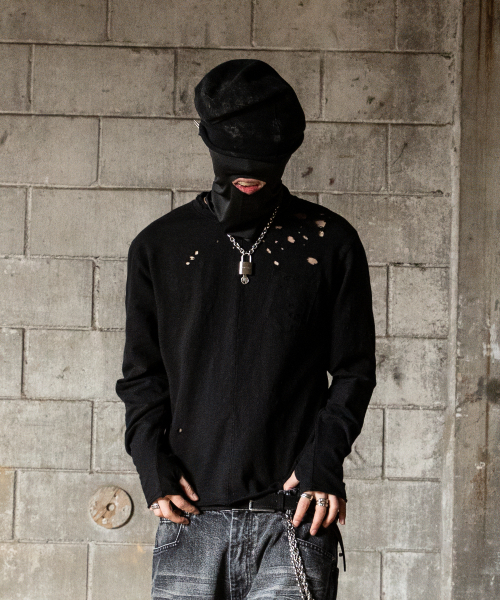 ROARINGRAD(ロアリングラド)の「スラブデストロイドロングスリーブブラック(Tシャツ/カットソー・レディース・その他・MEDIUM/LARGE)」の1枚目の写真