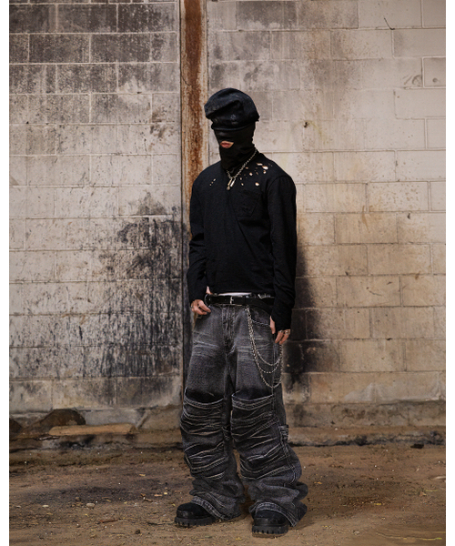 ROARINGRAD(ロアリングラド)の「スラブデストロイドロングスリーブブラック(Tシャツ/カットソー・レディース・その他・MEDIUM/LARGE)」の2枚目の写真