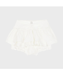 ALKI ALKA（アルキアルカ）の「Ribbon Tiered Mini Skirt (Ivory)（スカート）」