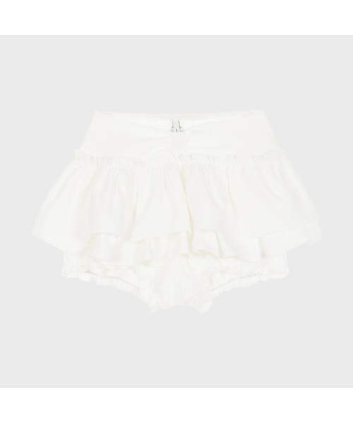 ALKI ALKA(アルキアルカ)の「Ribbon Tiered Mini Skirt (Ivory)(スカート・レディース・アイボリー・MEDIUM/SMALL)」の1枚目の写真