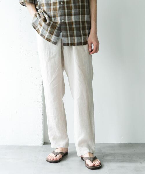 URBAN RESEARCH DOORS(アーバンリサーチドアーズ)の「シルケットリネン イージートラウザー(その他パンツ・メンズ・ブラウン/アイボリー/スミクロ・SMALL/LARGE/MEDIUM)」の4枚目の写真