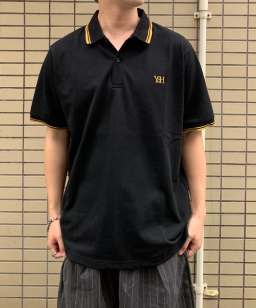 link lot(リンクロット)の「ドライ鹿の子リブラインポロシャツ(ポロシャツ・メンズ・ブラック系その他/ブルー/ブラック/ホワイト・M/L/XL)」の1枚目の写真