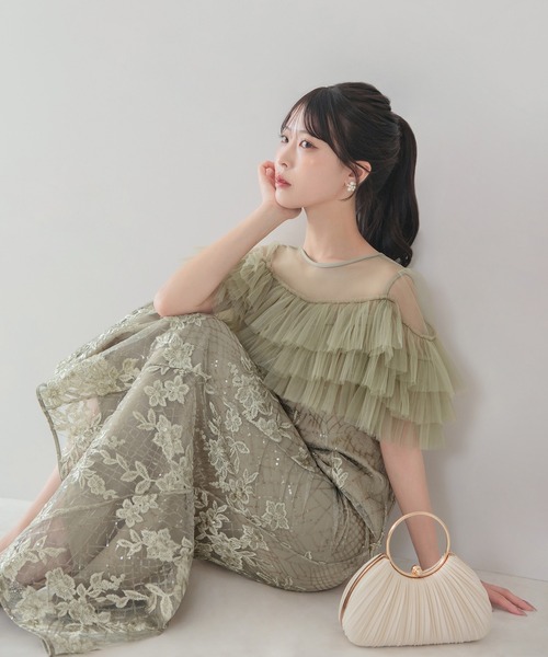 Leja（レジャ）の「【LEJA】フロントチュールフリルフラワー