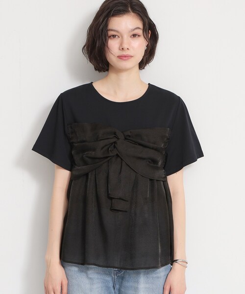 THE SHOP TK (ザ ショップ ティーケー )の「【ひんやり/吸水速乾/UV】ビスチェ風 切り替えTシャツ(Tシャツ/カットソー・レディース・アイボリー/ブラック/グリーン系・13/12)」の19枚目の写真